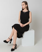 Robe Midi Sans Manches en Soie 40 Momme